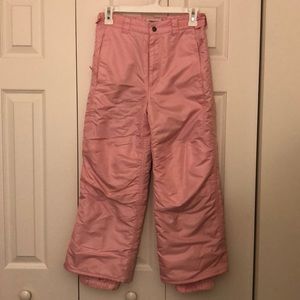 Pink snow pants